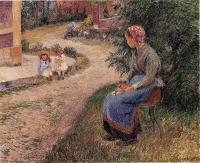 Pissarro, Camille - A Servant Seated in the Garden at Eragny